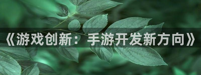 三牛娱乐挂机软件下载：《游戏创新：手游开发新方向》