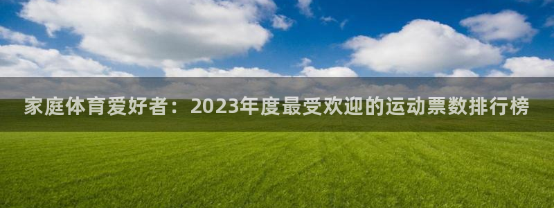 必一运动体育：家庭体育爱好者：2023年度最受欢迎的运动票数排行榜